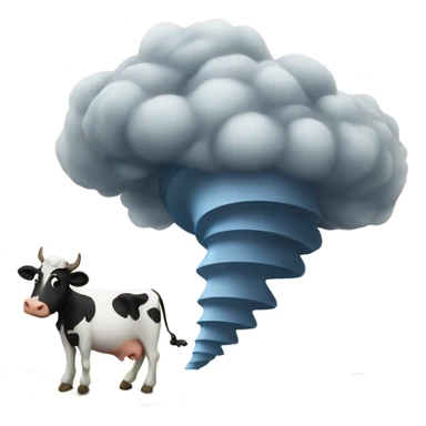 Tornado carrying a cow sticker