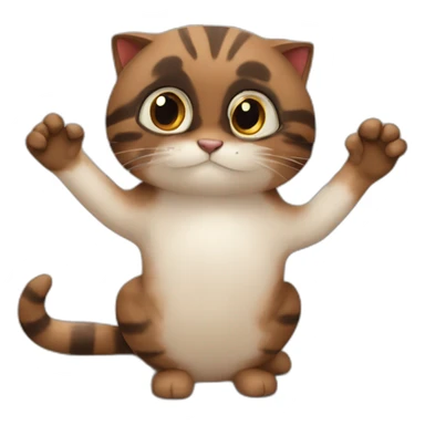 Chat marron et noir qui fait des câlins a sa maitresse sticker