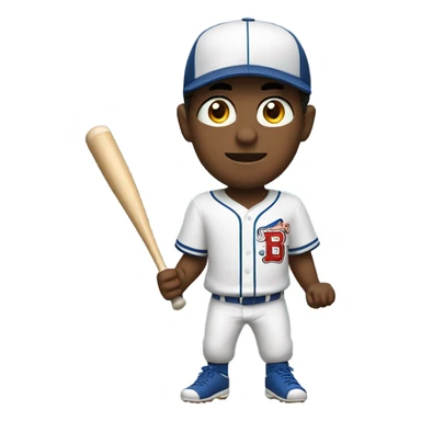 Baseball player with bat sticker