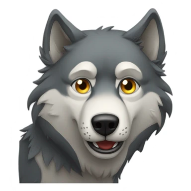 Creepy wolf sad sticker