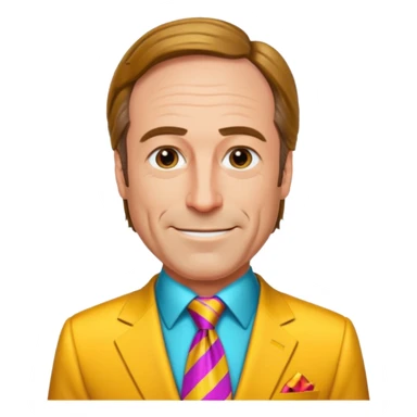 Design Saul Goodman in a flashy suit with colorful tie & confident smile. sticker