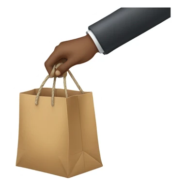 A hand pulling an item out of a bag or box. sticker