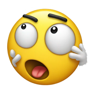 surprised yellow-faced emoji with mouth open and hands on head sticker