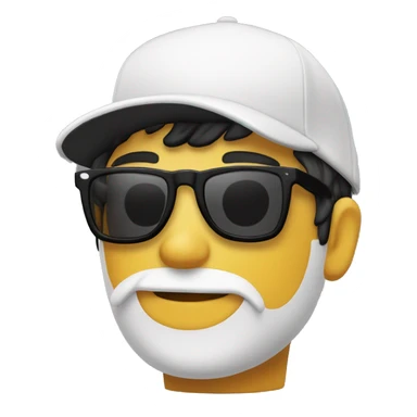 Chico Blanc con pelo negro gorra gafas de sol y tenis en las manos  sticker