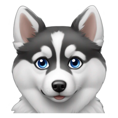 Pomsky black & whire blue eyes sticker