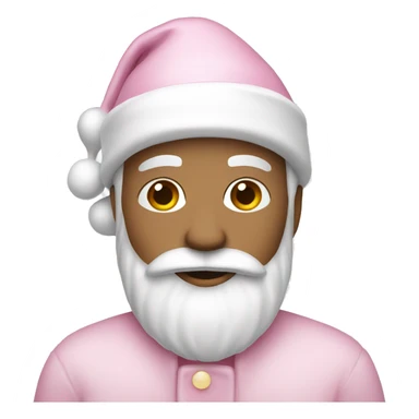 white Santa wearing light pink hat  sticker