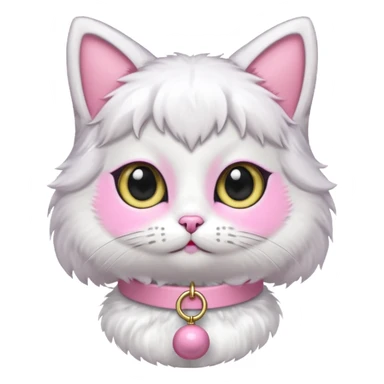 neko with bell pink coller sticker