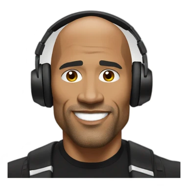 the rock as a DJ sticker