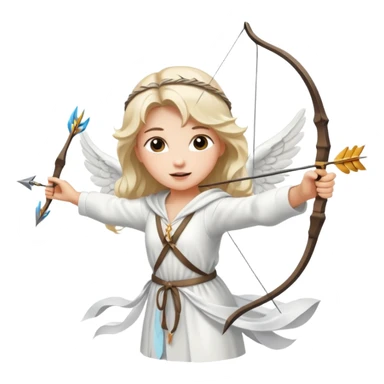 Romance - feeling of excitement associated with love - angel with arrow sticker