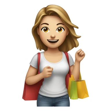 White girl shopaholic sticker