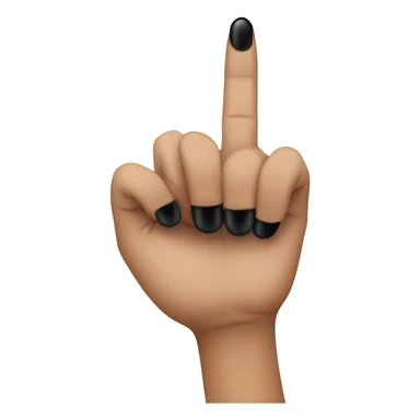 Middle finger with black polish sticker