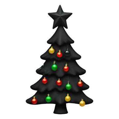 Black Xmas tree with black ornaments sticker