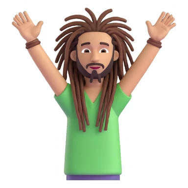 A rasta man bigging up di whole world 🌍🔥🤲🏾, reggae vibes 🎶, love and unity ✨💛💚❤️, every nation stand strong 🇯🇲🌐👑. sticker