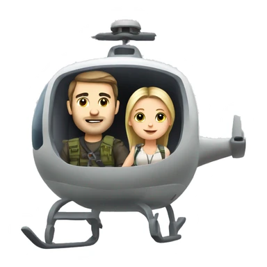 Slavic guy with a girl on a helicopter sticker