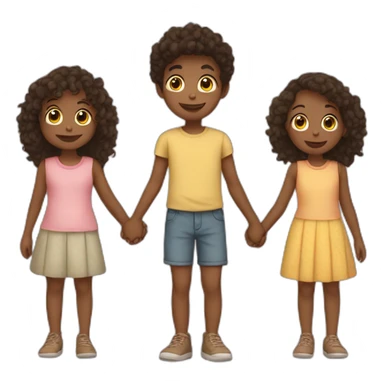 five children holding hands sticker