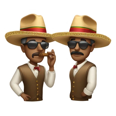 a man with sombrero smokin a cigar sticker