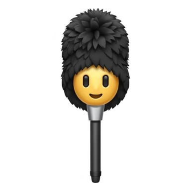 boom fluffy microphone with stick sticker