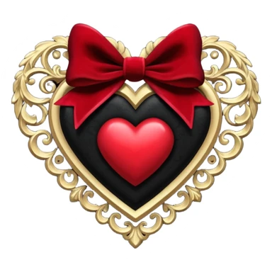 heart with a velvet bow, goth sticker
