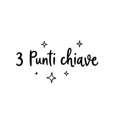 text '3 Punti chiave' in calligraphic font, minimal icon of a star, harmonious colors, creative and clean composition sticker