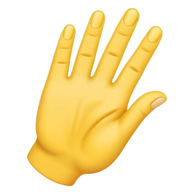 A yellow emoji-style hand with the thumb sticking out between the middle and ring fingers” sticker