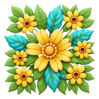 Floral motif sticker