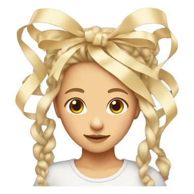 Light girl with ribbons in her hair  sticker