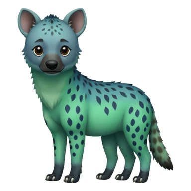 blue and green ombre hyena sticker