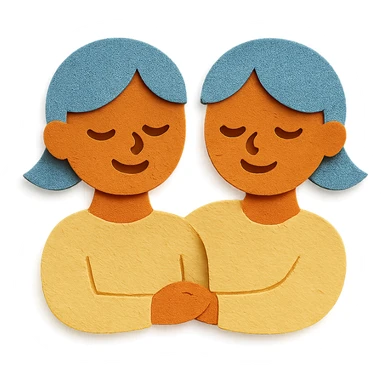 paper craft style Gemini, two paper-cut twins sticker