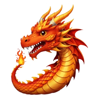 Fire dragon breathing fire, simplified Google Facebook art style, Only head, no lower body. sticker
