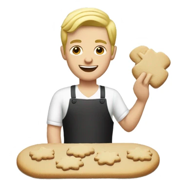 Blonde man making Christmas cookies sticker