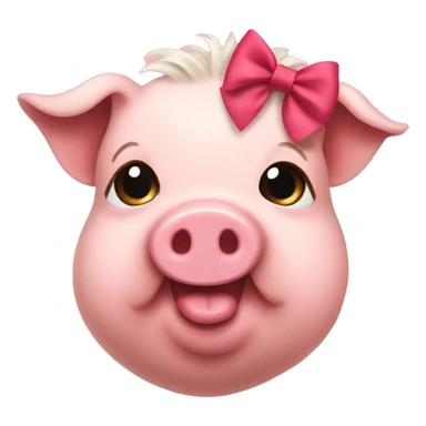 Pig with hair bow  sticker