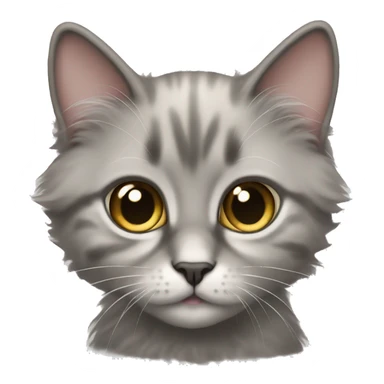 A domestic long hair kitten with super round and big eyes sticker