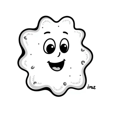 A happy hand-drawn sponge character with a big smile sticker