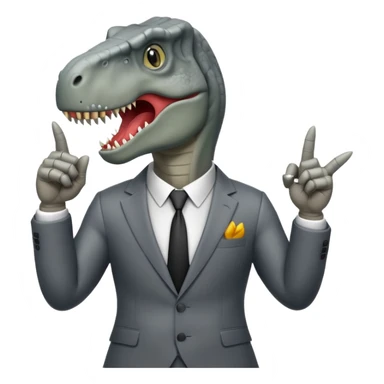 Trex in a suit flipping you off sticker