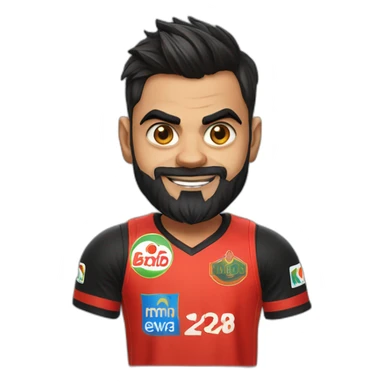 Virat kohli in RCB jersey playing basketball sticker