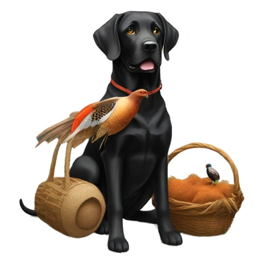 Black labrador carry a pheasant sticker