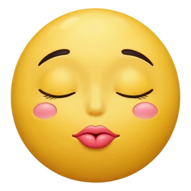 a yellow ball that has his eyes closed and his lips puckered out sticker