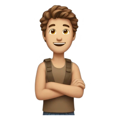 guy celebrating with brown hair sticker