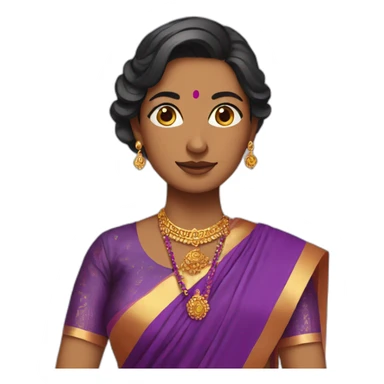 women in purple saree sticker