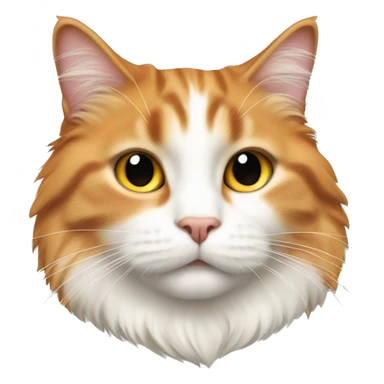 Long haired, fat, orange and white  furred cat sticker