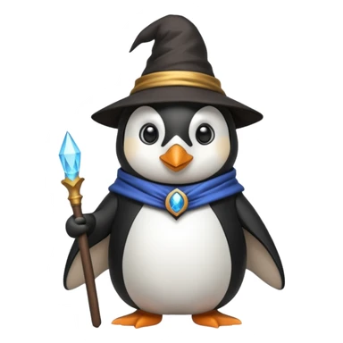 A penguin dressed as a wizard sticker