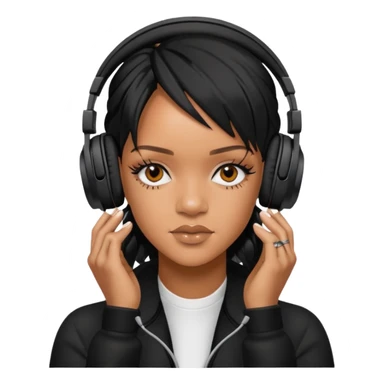 rihanna Black Headphones sticker