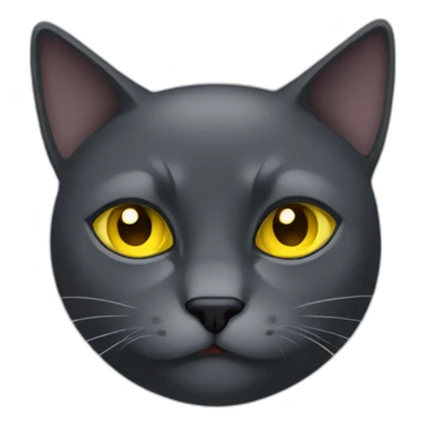 Dark grey cat with yellow eyes and a hateful expression sticker