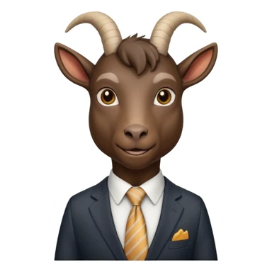 black goat with tie & suit sticker