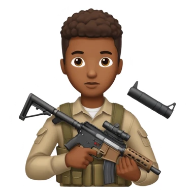 Fais moi un jeune afro américain qui tient une AR15 sticker