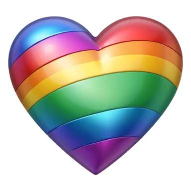 rainbow pride heart with metallic sheen sticker