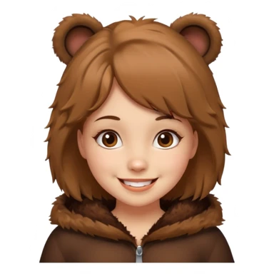 girl wearing bear costume sticker