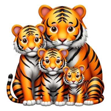 Tiger family with cubs sticker