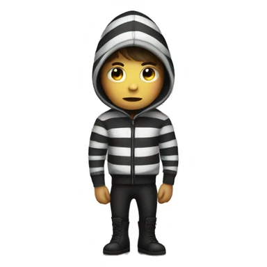 robber emoji with striped jumper sticker