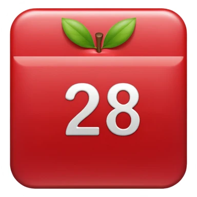 calendar with number 28, apple style emoji sticker
